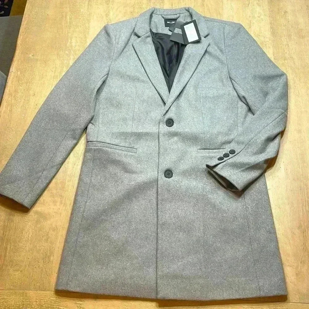 Only & Sons light grey wool coat, NWT, size Medium